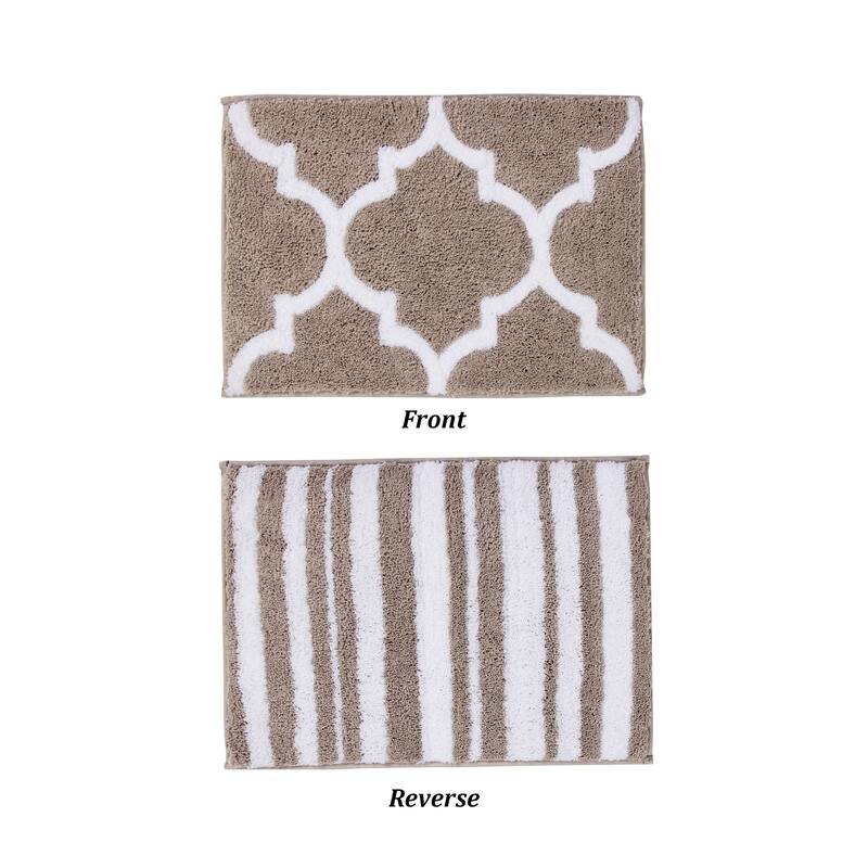Better Trends Marrakesh Reversible 100% Polyester Tufted Bathroom Rugs – Ultra Soft, Water Absorbent, Machine Washable Bath Mats