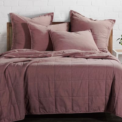 HiEnd Accents Stonewashed Cotton Canvas Quilted Vintage Chic 3 Piece Coverlet Set