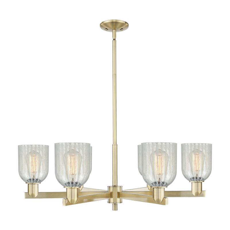 Innovations Lighting Endless Possibilities Arcadia - Caledonia - 6 Light 35" Stem Hung Chandelier with Mouchette Shade - Mouchette/Antique Brass