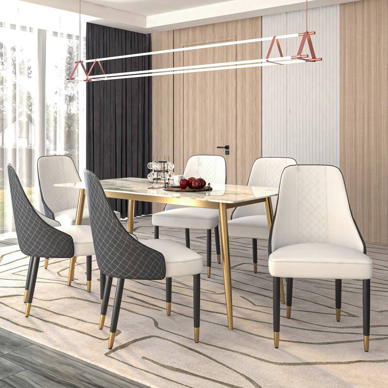 Allure Modern High-back Fabric or Leather Upholstered Accent Dining Chair with Solid Oak Wood Legs (Set of 4)