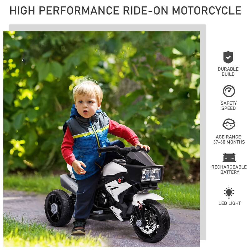 Electric Motorcycle for Kids with Front Lights, Motorized Vehicle Toy with Padded Seat, Ride on Electric Car for Lawn
