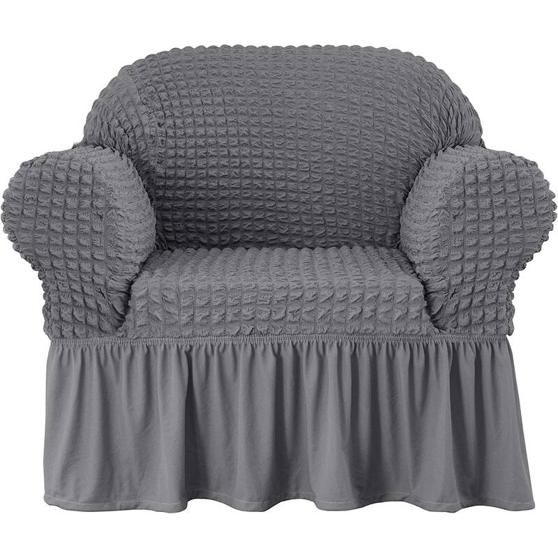 Subrtex 1 Piece Armchair Slipcover Seersucker Skirt Stretch Spandex Furniture Protector