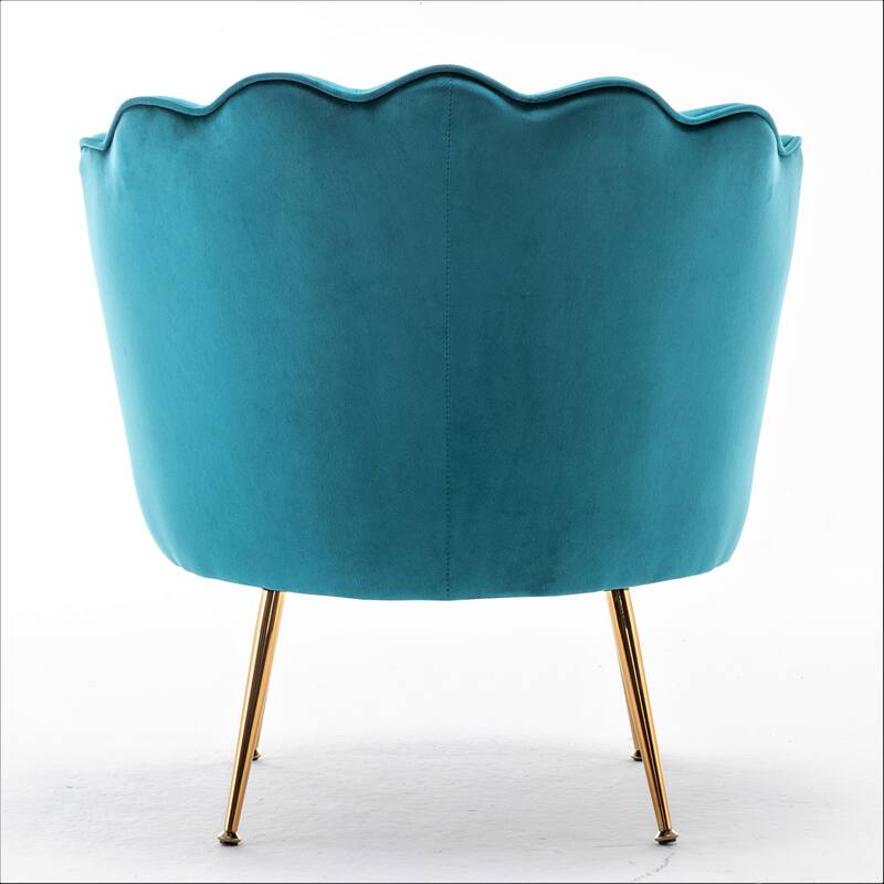 Cavett 28.3" Wide Velvet Barrel Chair with Gold Metal Legs