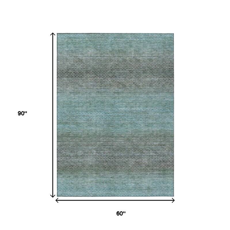 HomeRoots Geometric Transitional Rectangle Outdoor Rug