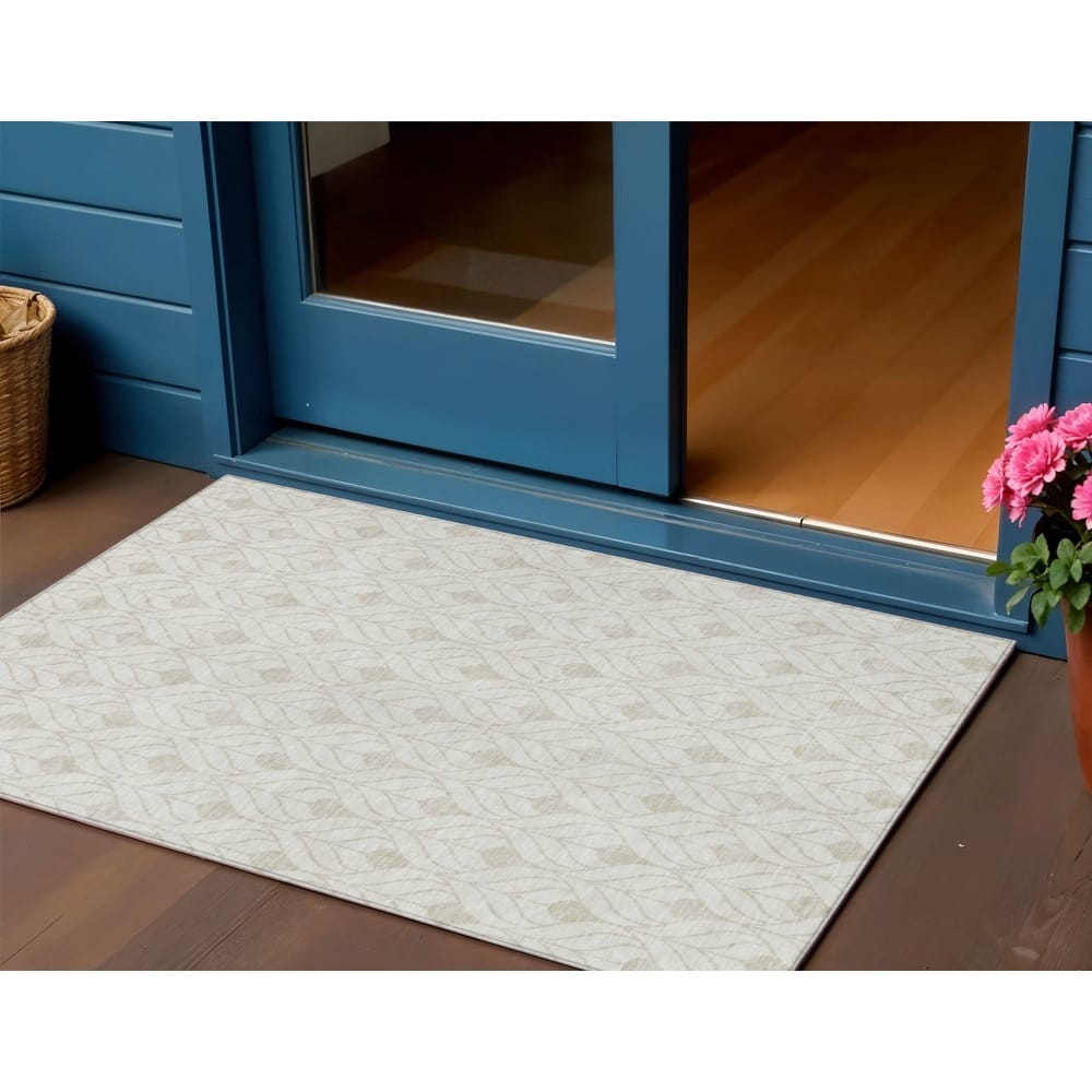 HomeRoots Geometric Transitional Rectangle Outdoor Rug
