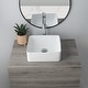 preview thumbnail 20 of 20, STYLISH 14 1/2 inch Square Porcelain Bathroom Sink - 14 1/2" x 14 1/2" x 5"