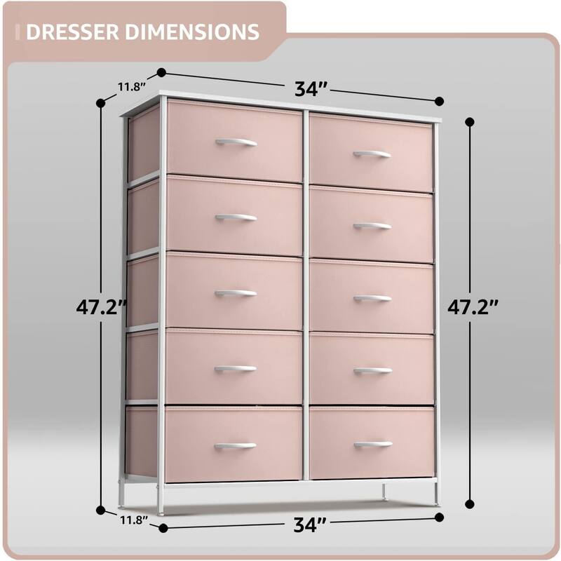 Dressers for Bedroom with 10 Drawers, Chest of Drawers for Bedroom