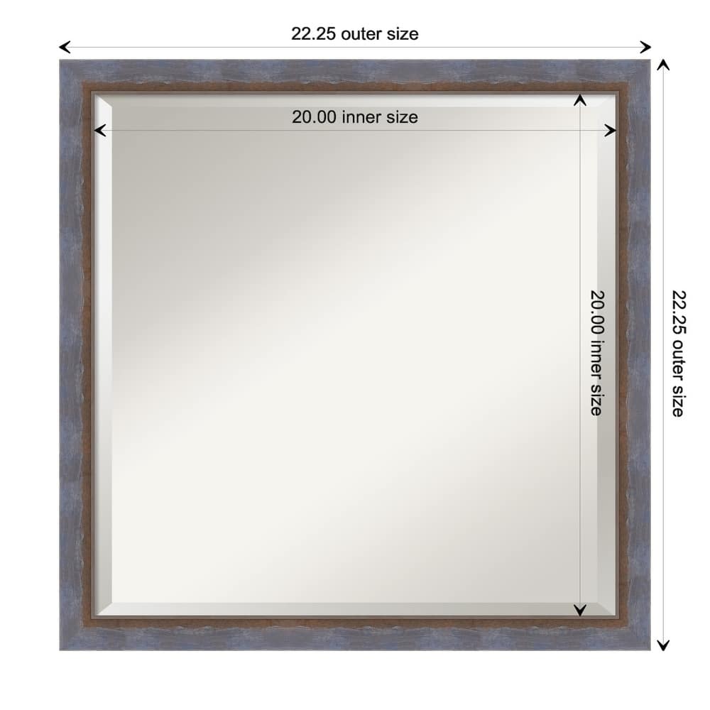 Two Tone Beveled Wood Framed Wall Mirror