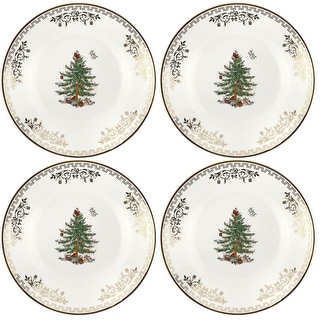 Spode Christmas Tree Set of 4 Gold Plates