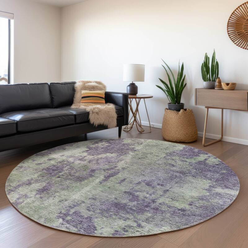 Machine Washable Indoor/ Outdoor Modern Ombre Chantille Rug