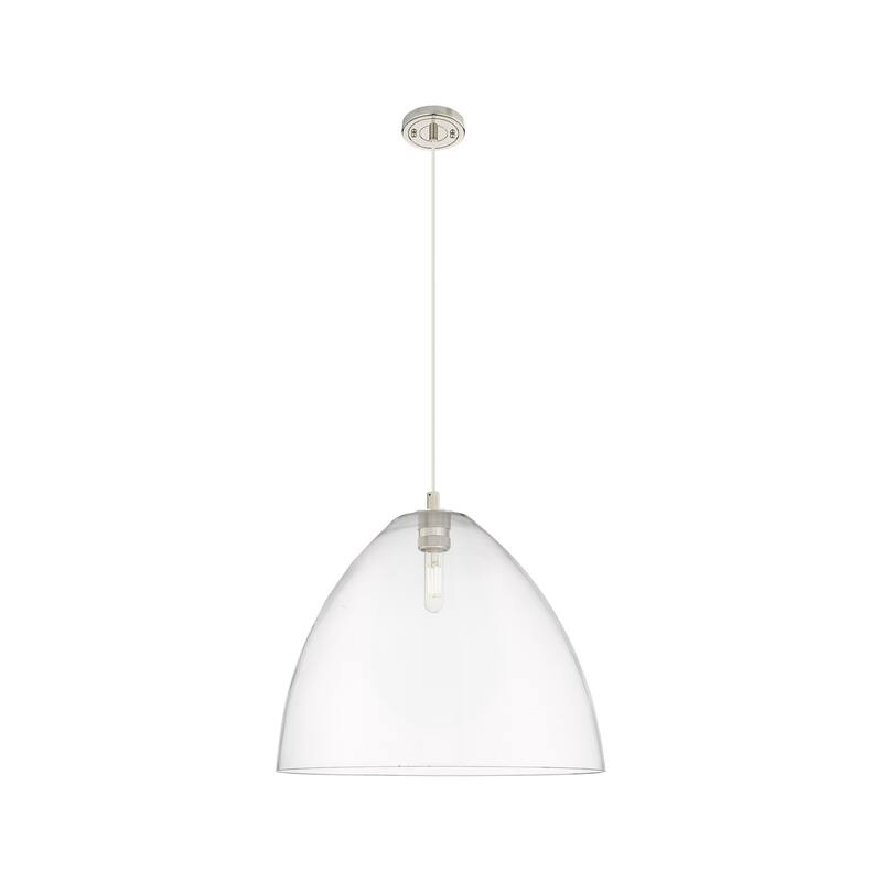 Innovations Lighting Downtown Urban - Crown Point - 1 Light 16" Bristol Cord Hung Pendant - Clear/Polished Nickel