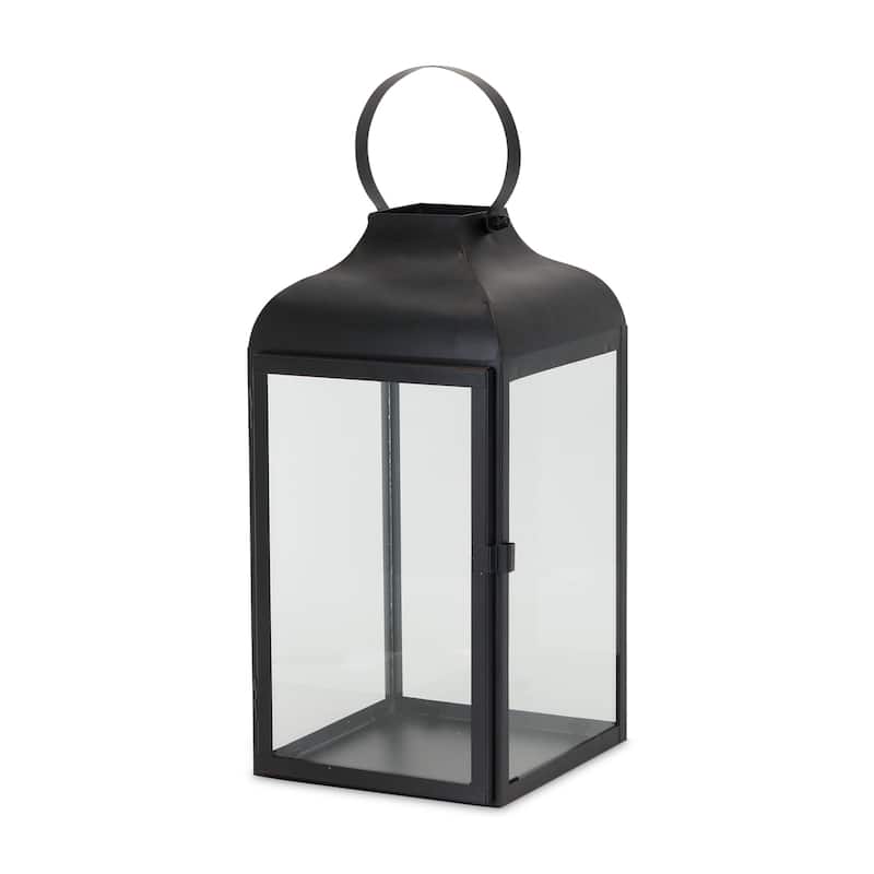 Candle Lanterns with Handle - 16" - Black - Set of 3
