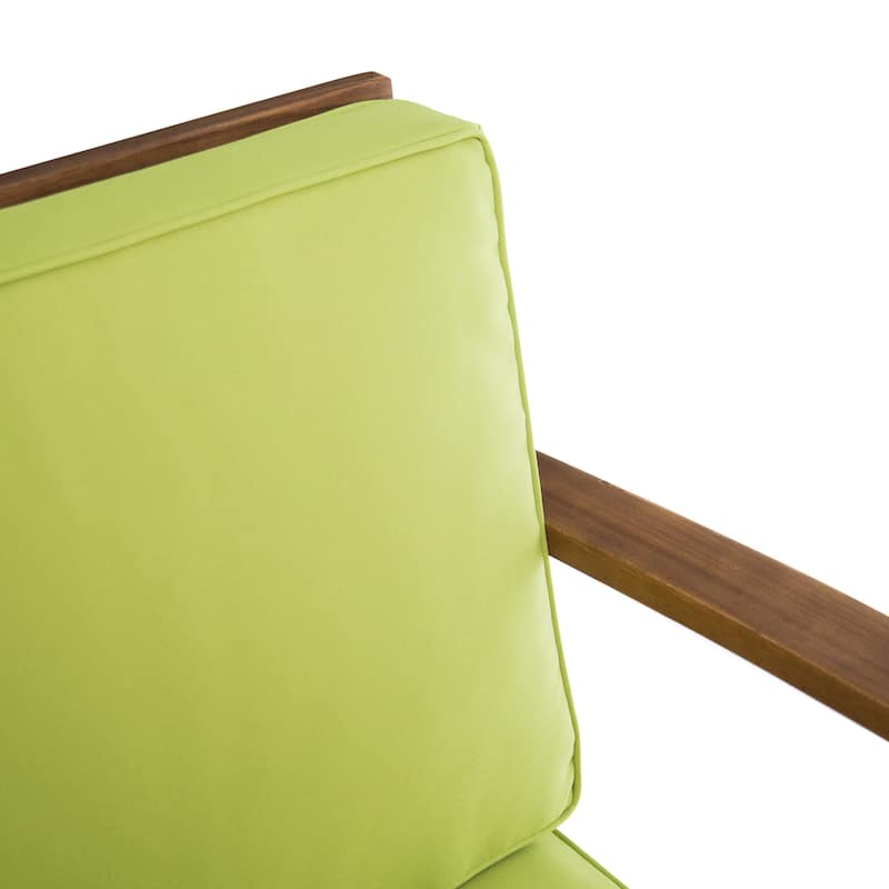 Exquisite Acacia Wood Club Chair with Water-Resistant Cushion