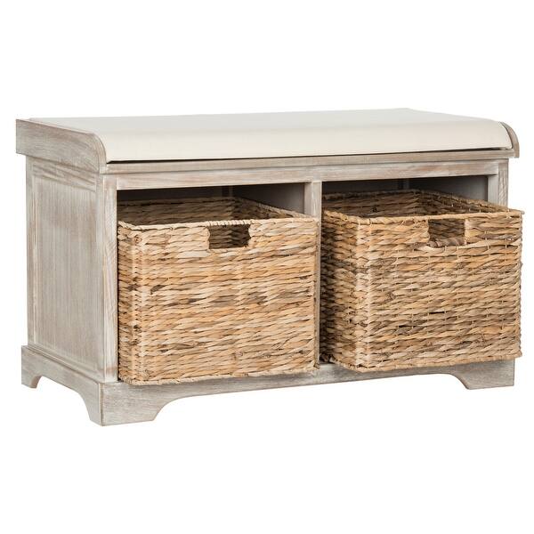 Shop Safavieh Freddy Winter Melody Wicker Storage Bench 33 5 X
