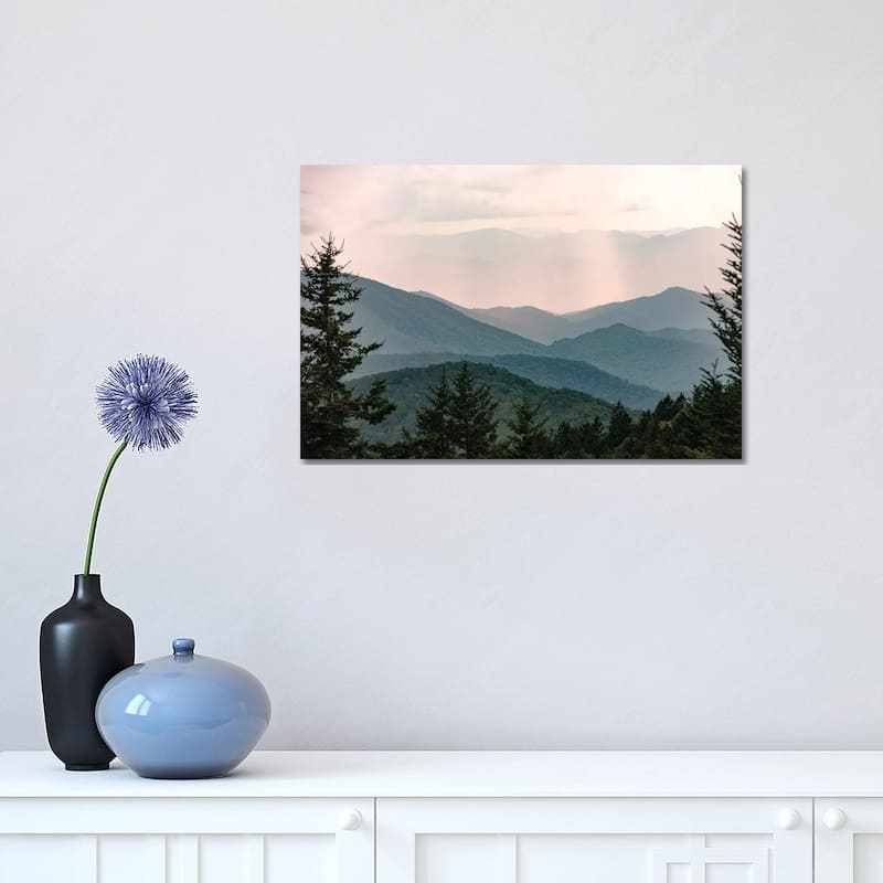 iCanvas "Smoky Mountain Pastel Sunset National Park Adventure" by Nature Magick Canvas Print - 12x18x1.5