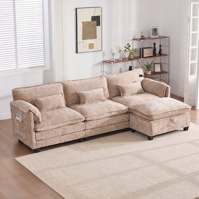 GDFStudio - Ran 112" Oversized Sectional Sofa Cloud Couch for Living Room
