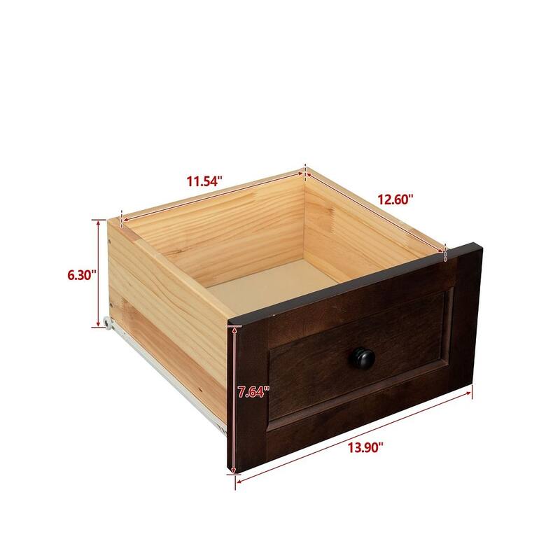 Modern Solid Wood Drawer Dresser with Retro Round Handles