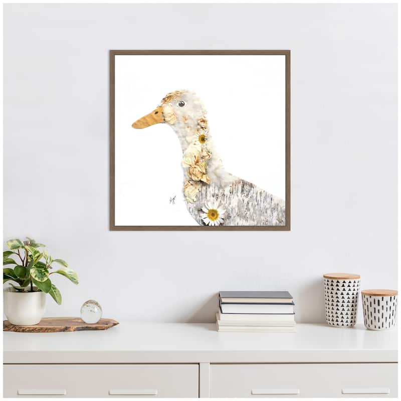 Kate and Laurel Duck No. 1 by Madeline Jeppesen Framed Canvas Wall Art Print