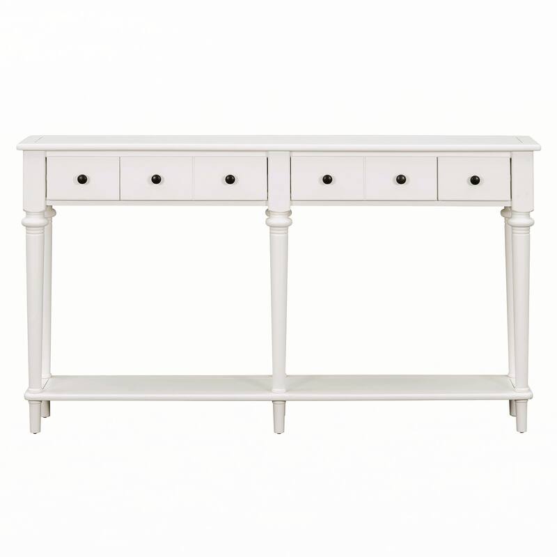 Entryway Table with 4 Drawers(White)