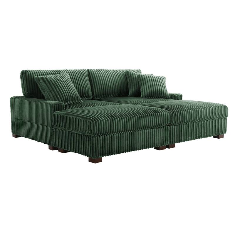 83.4" W Upholstered Sectional Modular Sofa with 2 Ottoman