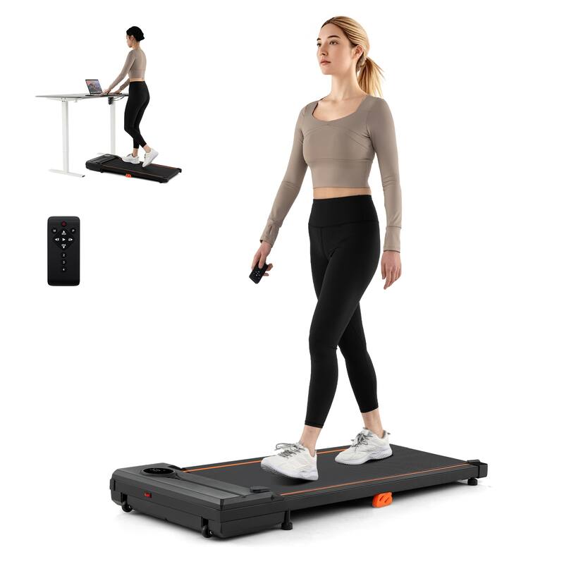 Compact Under Desk Treadmill for Home Office with 2.5HP Motor and Dual Shock Absorption - 43" x 19" x 4.7"