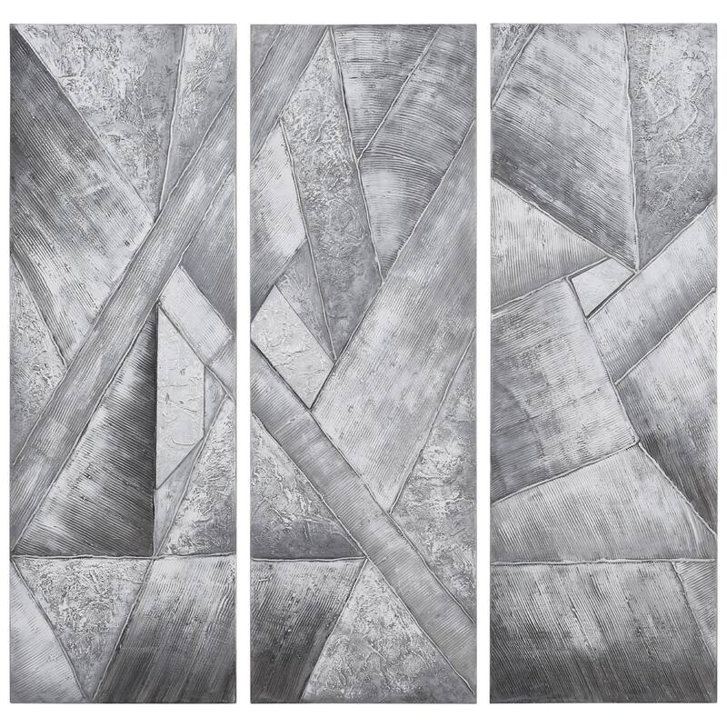 Diamonds Textured Metallic Hand Painted Canvas Wall Art Set of 3