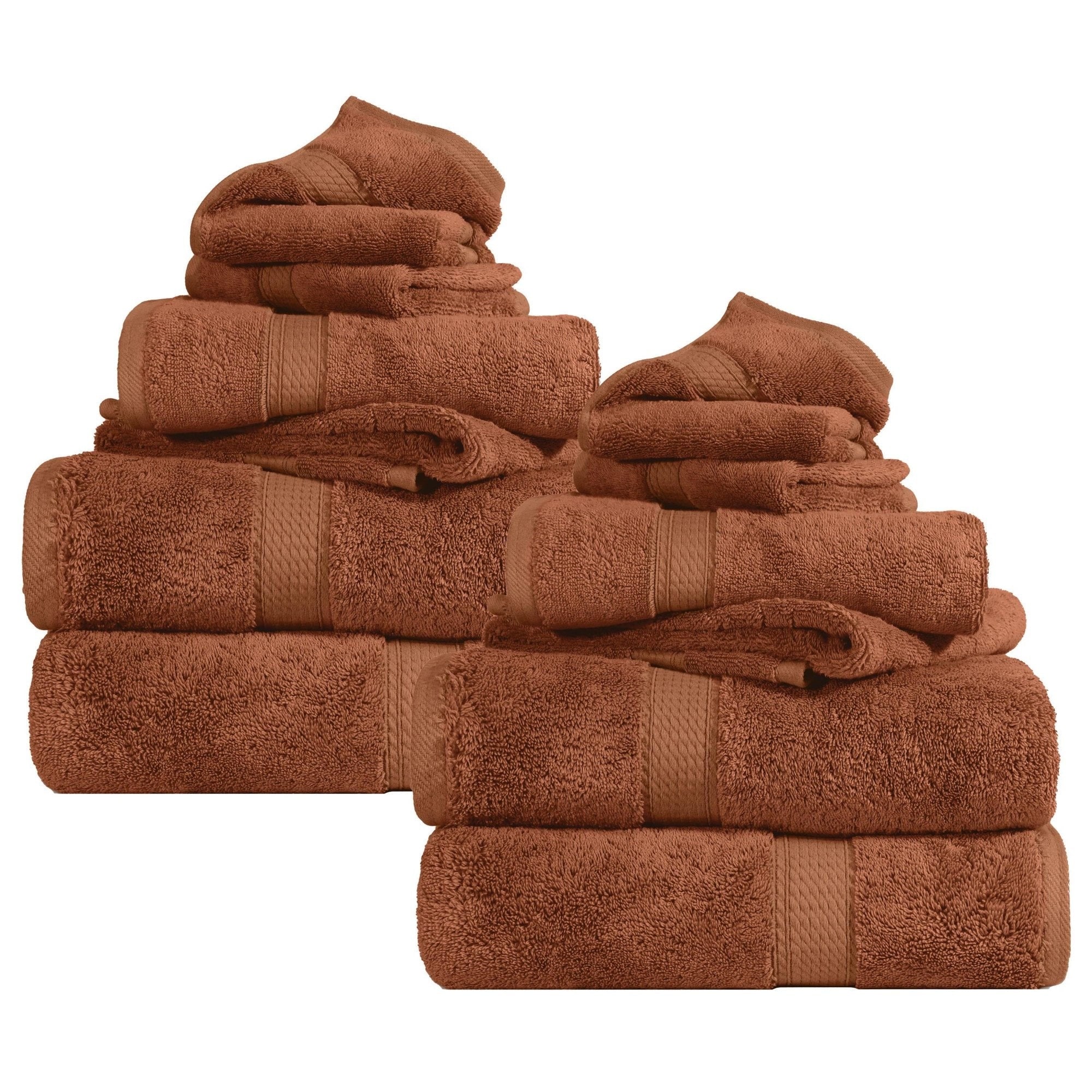 Blue Nile Mills Assorted 12-Piece Towel Set, Hotel Quality Ultra-Plush Egyptian Cotton Towels
