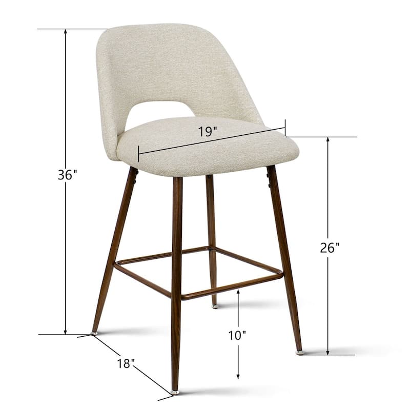 3 Pieces Counter Stool with Metal Frame (Set of 3)