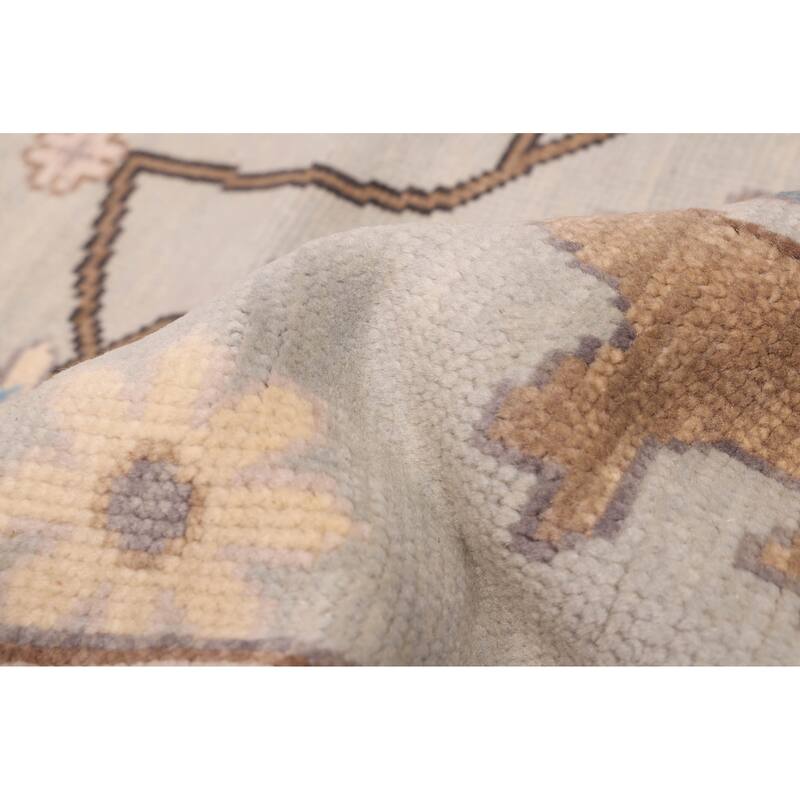 ECARPETGALLERY Hand-knotted Modern Oushak Light Grey Wool Rug - 8'11 x 11'9