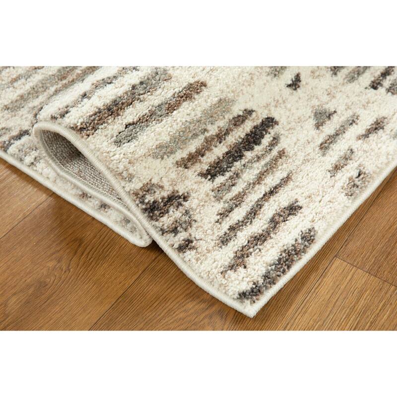 Bora Collection Abstract Geometric Diamond Area Rug