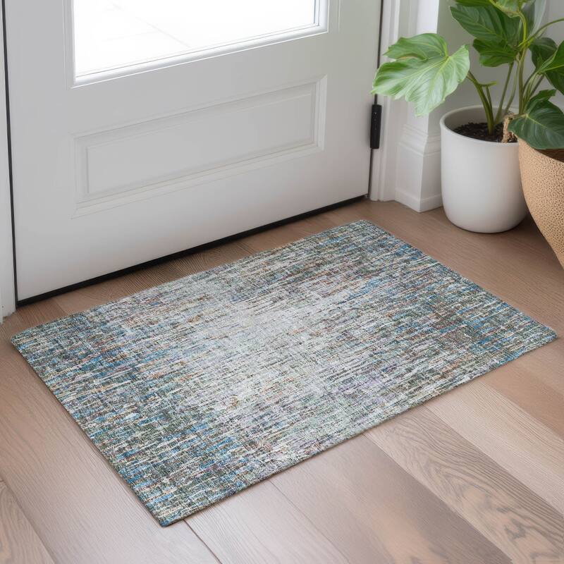 Machine Washable Indoor/ Outdoor Abstract Moxy Chantille Rug