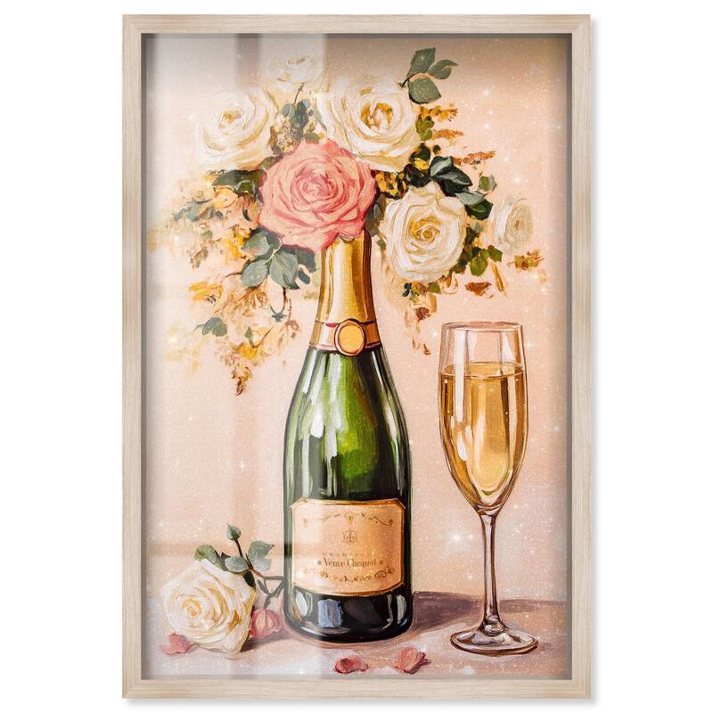 Blooming Champagne Vase Shadowbox by Art Remedy - Natural - 36" x 54"