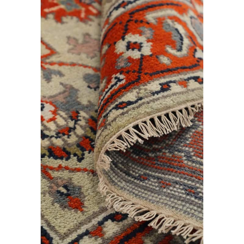 Hand Knotted Oriental 100% Wool Carpet Transitional Floral Beige & Ivories Oushak Area Rug - 5' 11'' X 4' 0''