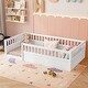 preview thumbnail 2 of 8, Twin Toddler Floor Bed Safety Kids Bed with High Guardrails (19.6 inch), Without Slat Concise Fence Bed for Kids Toddler