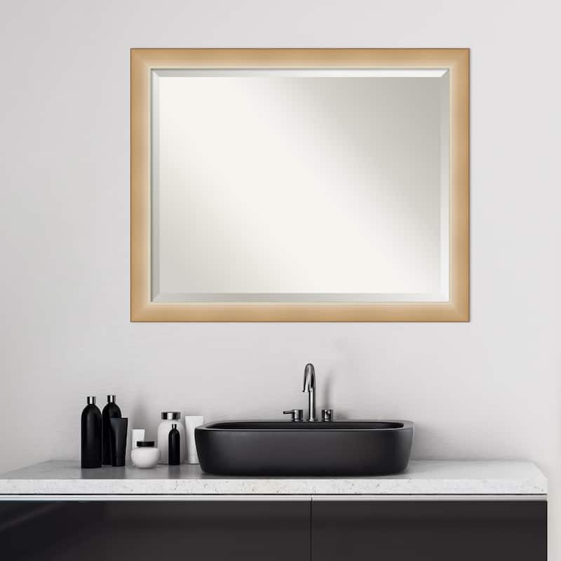 Beveled Bathroom Wall Mirror - Eva Narrow Frame