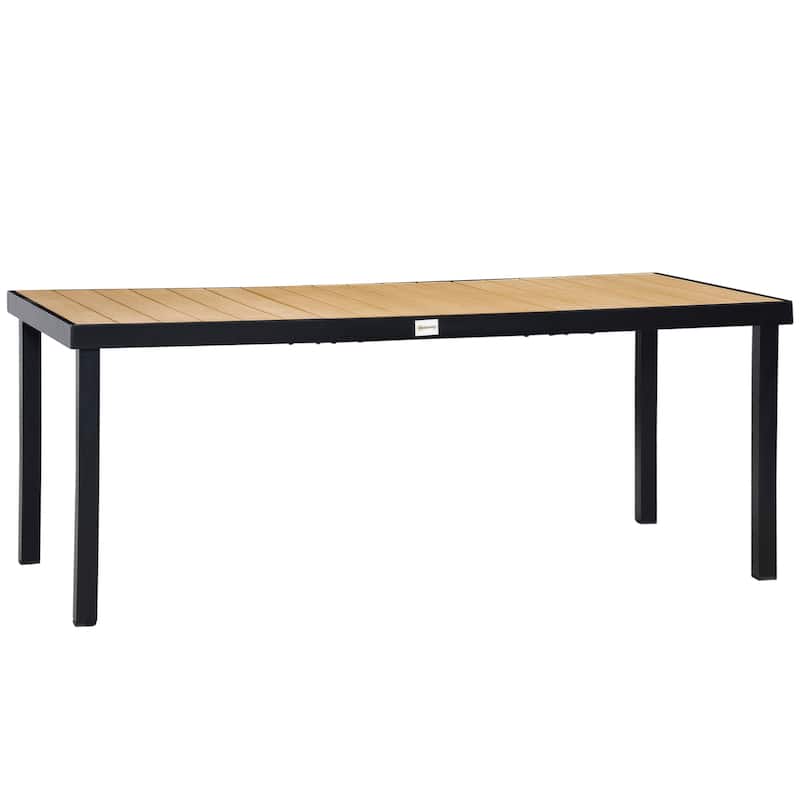 Outsunny Patio Dining Table for 8, Rectangular Aluminum Outdoor Table for Garden Lawn Backyard