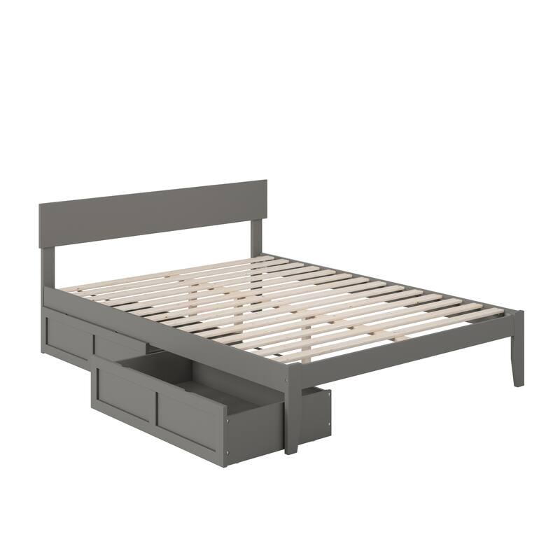 Boston Modern Contemporary Bed with 2 Extra Long Drawers