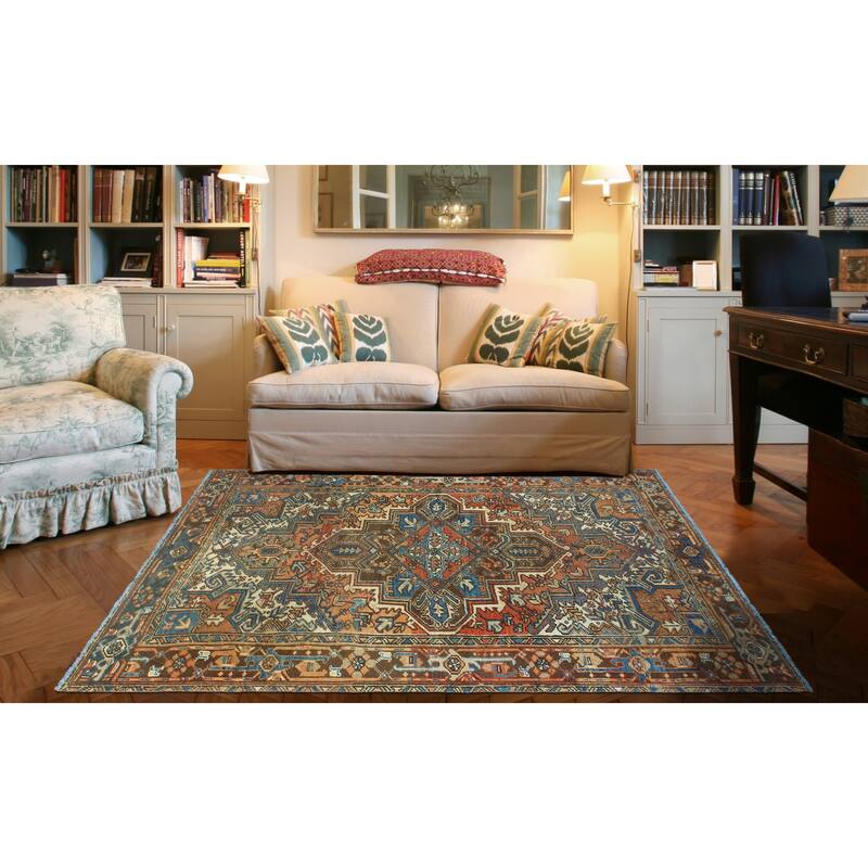 Fine Vintage Distressed Meyramgu Rust/Brown Rug - 5'3" x 7'7"