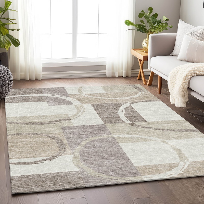 Premium Washable Super Soft Modern Casual Mayfield Rug - Ivory - 5' x 7'6"