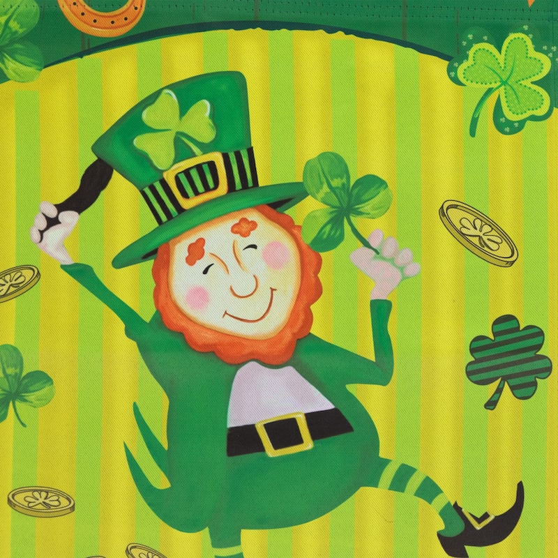 Dancing Leprechaun "Happy St. Patty's" Outdoor Garden Flag - 18" x 12.5"