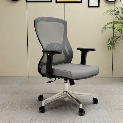 Adorit Modern Soft Cotton Upholstered Swivel Seat Office Desk Chair with Wheels, Adjustable Home Chair with Arms