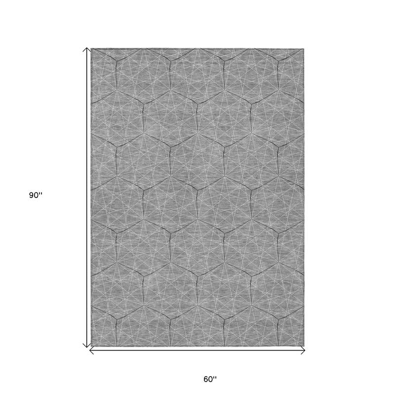 HomeRoots Geometric Transitional Rectangle Outdoor Rug