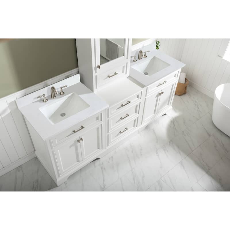 Milano 84" Double Sink Bathroom Vanity Modular Set