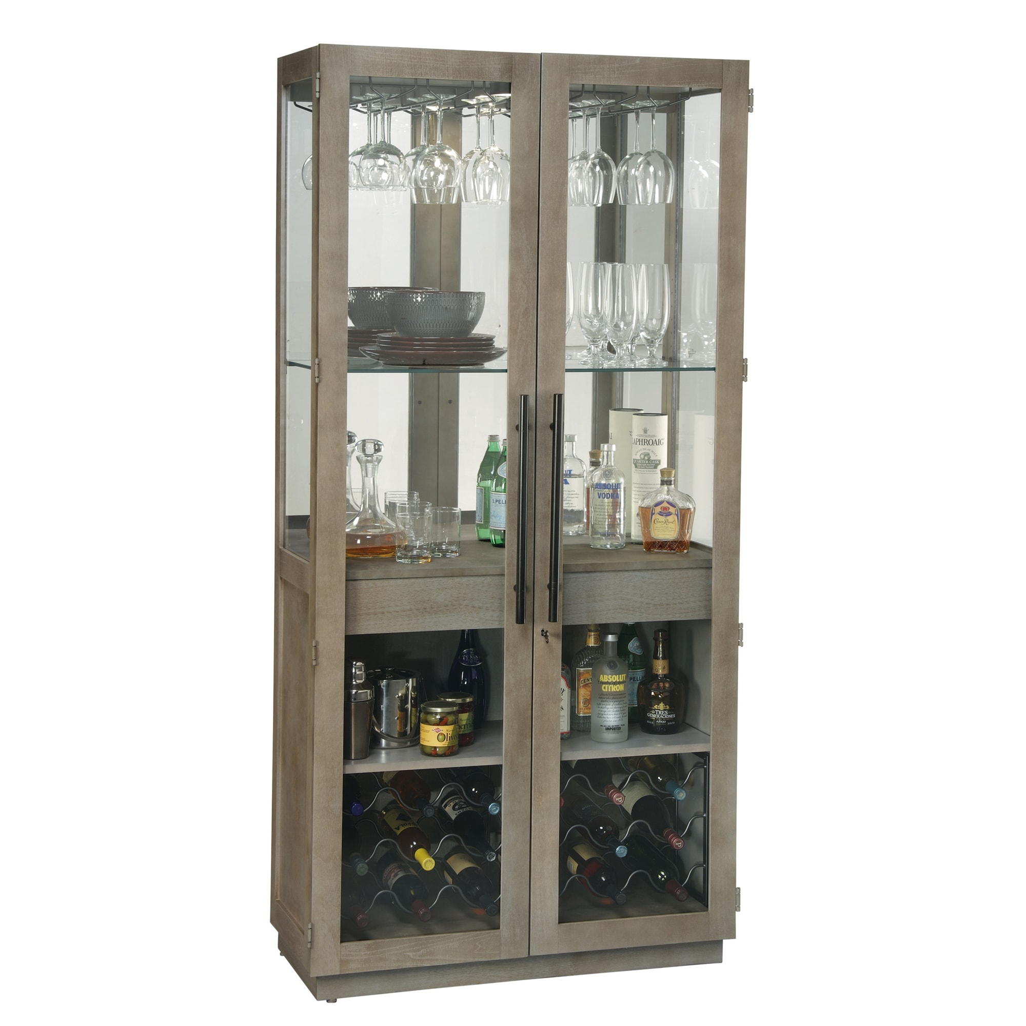 Shop Howard Miller Chaperone Tall Sandy White Hardwood Liquor Cabinet 80 In High X 38 5 In Wide X 18 25 In Deep Overstock 23439313