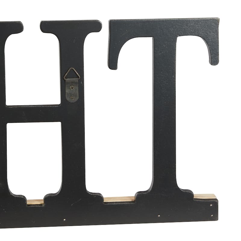 Black Wood Traditional Wall Decor 10 x 48 x 1