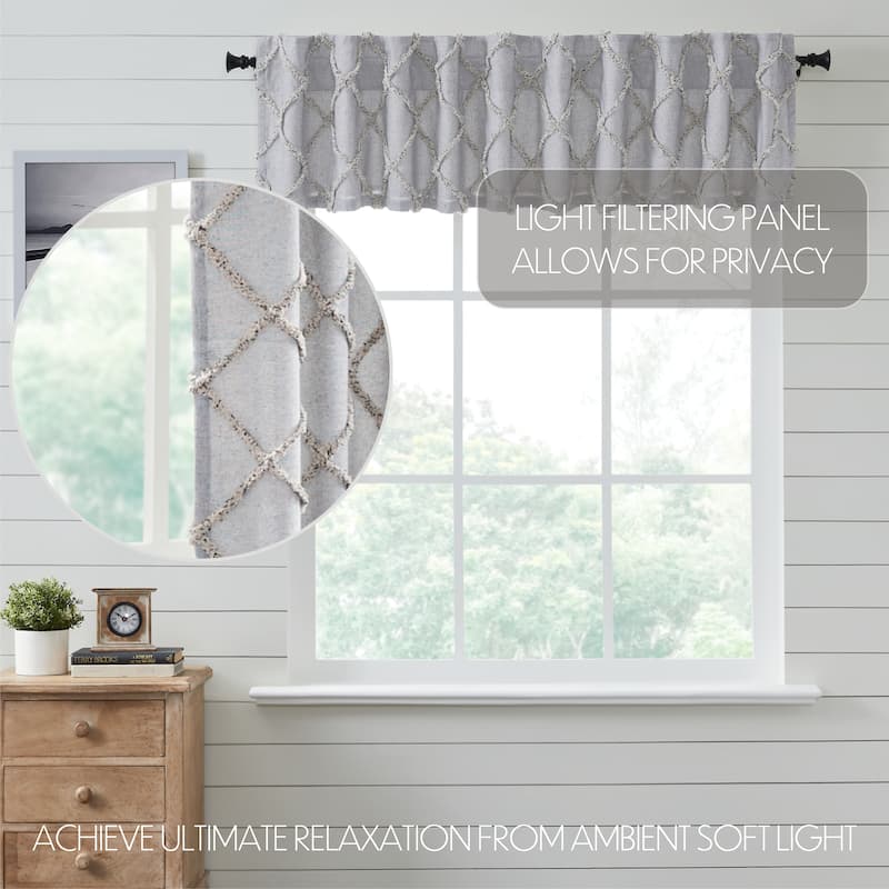 Frayed Lattice Creme & Black Valance 16x90 - M
