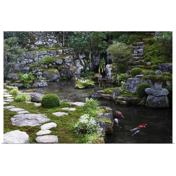 "Zen garden with carps, Jikko-in" Poster Print