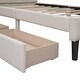 preview thumbnail 11 of 10, Twin Size Upholstered Platform Bed with Linen Headboard and Two Storage Drawers