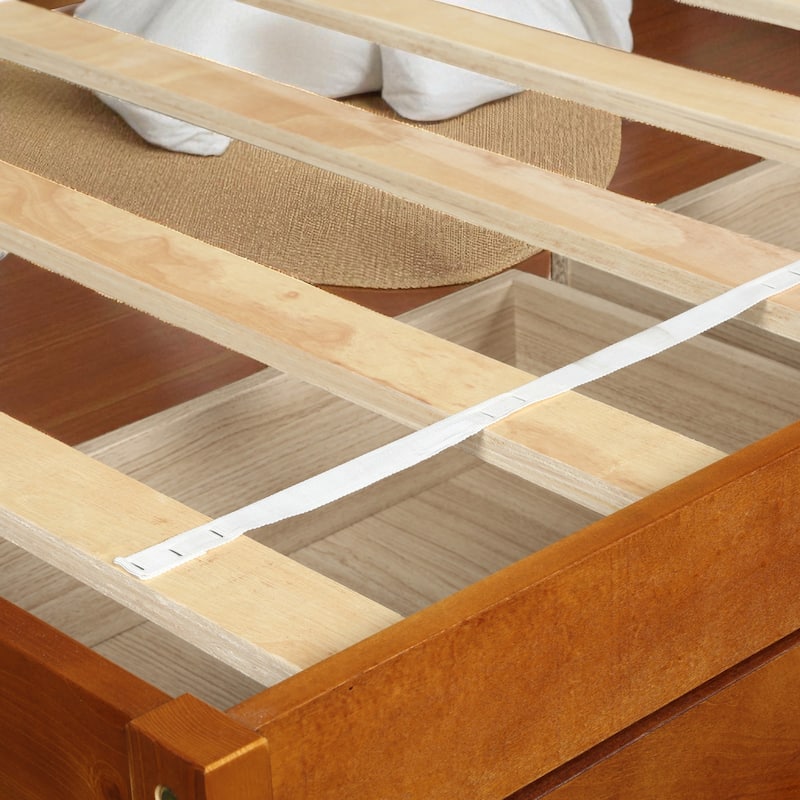 Twin Size Platform Bed with 3 Storage Drawers, Solid Pine Wood Frame and Slat Support