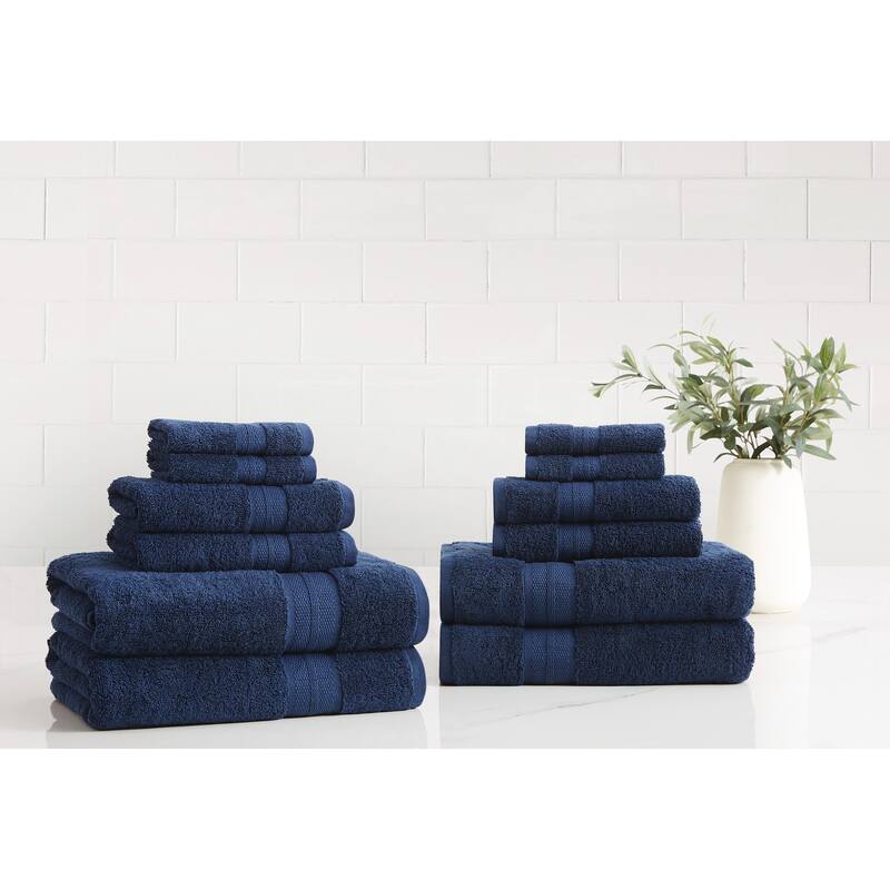 London Fog Signature Solid 12 Piece Towel Set